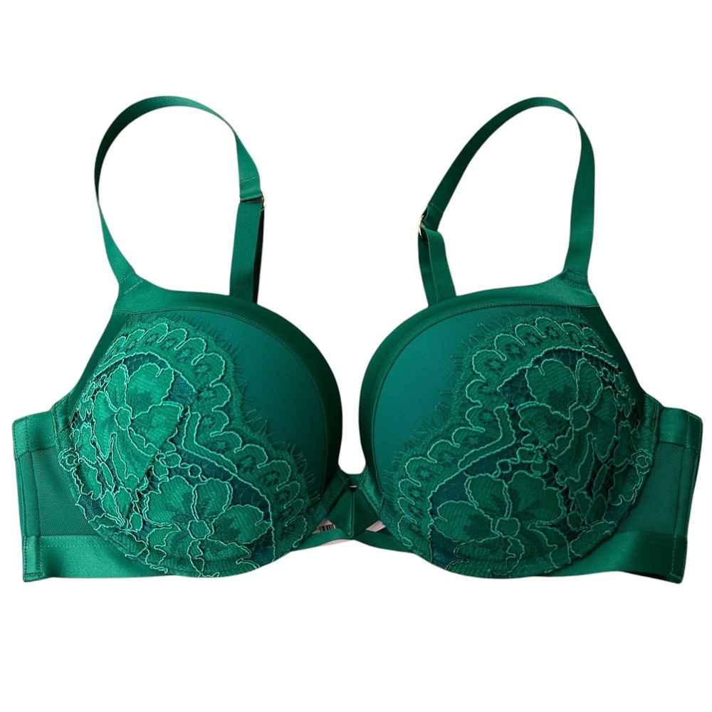 Victorias Secret Very Sexy Push-Up Bra Emerald Green Lace 36C New